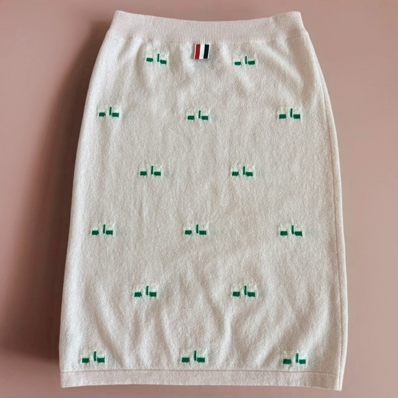 Thom Browne Light Pink Cashmere Pencil Skirt Size Small - Picture 2 of 6